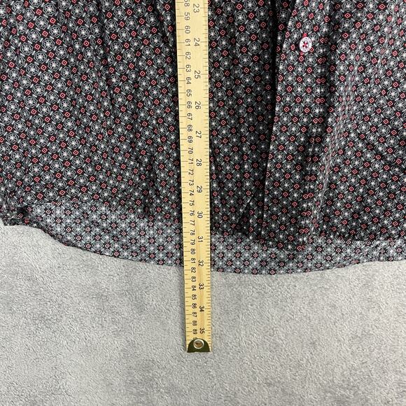 Cinch Shirt Mens XL Black Red Geometric Pattern Long Sleeve Western Button Up - Picture 8 of 12